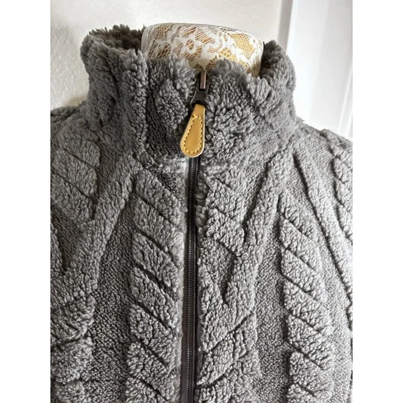 Simply Southern 1/4 Zip Sherpa Pullover Sweater Grey Womens Medium NWT Soft Cozy - Picture 2 of 12